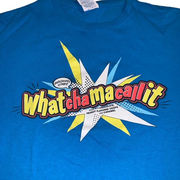 Vintage Whatchamacallit Blue Hershey’s Promotional Shirt Candy Snack - Picture 2 of 3